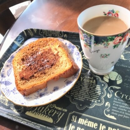 私の今日の朝に♪甘いトーストをシナモンの香りで美味しくいただきました(๑˃̵ᴗ˂̵)ご馳走様でしたぁ♡